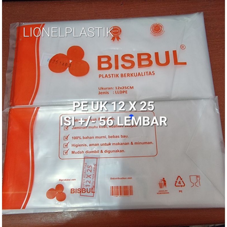 Plastik Pe / Plastik Es Batu / Plastik Bungkus Gula &amp; Santan Uk 10 x 20 / 12 x 25 / 15 x 30 Bisbul Oren