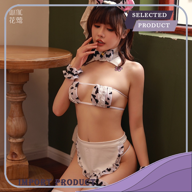 Cosplay kostum New Celana Dalam  i Lucu Sapi Tiga Titik Peran Main Gairah Uniform Godaan Import