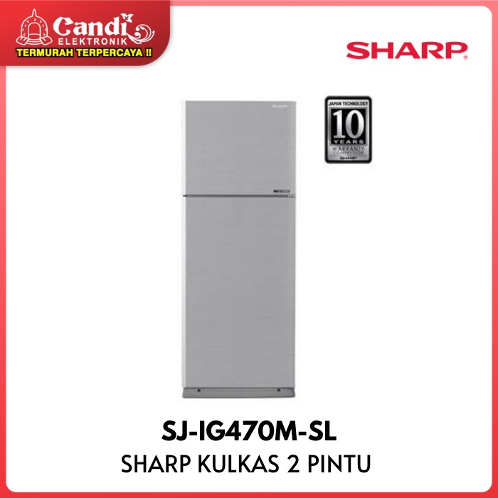 SHARP Kulkas 2 Pintu Kapasitas 364 Liter SJ-IG470M-SL