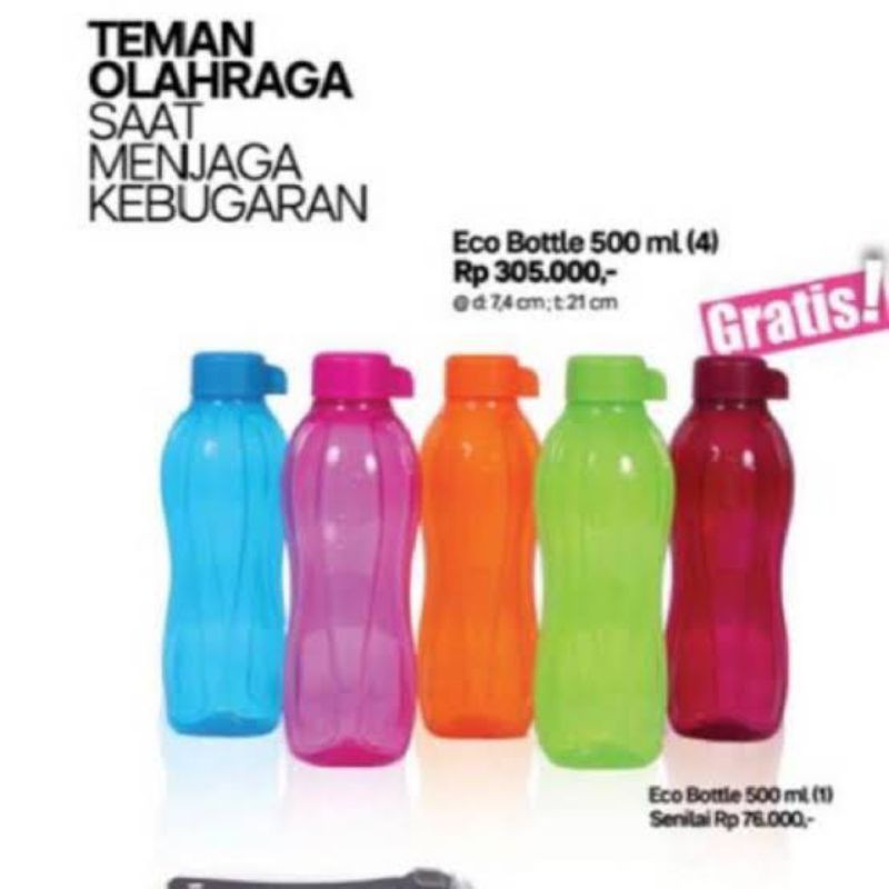 Jual Tupperware Eco Bottle 500ml Shopee Indonesia