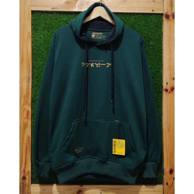 Sweater Hoodie Premium Original Kachios Hijau Jepang Style Jaket Hoodie Pria/Wanita Fleece Tebal New