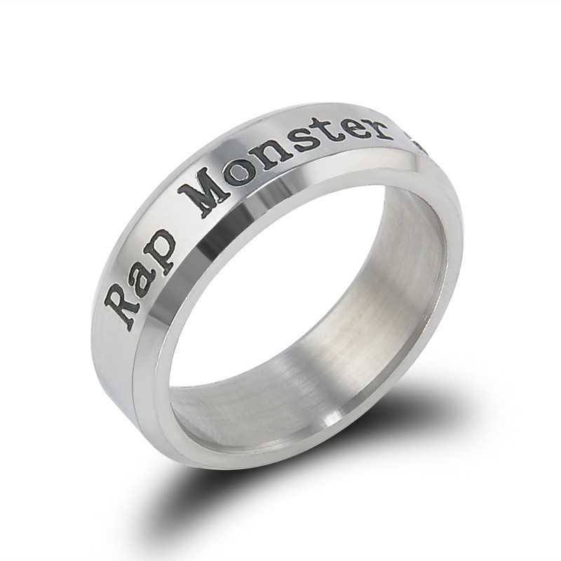 KPOP CUTIE STORE Cincin KPOP bt21v BTS J-Hope SUGA V JiMin Bahan Stainless Steel untuk Wanita