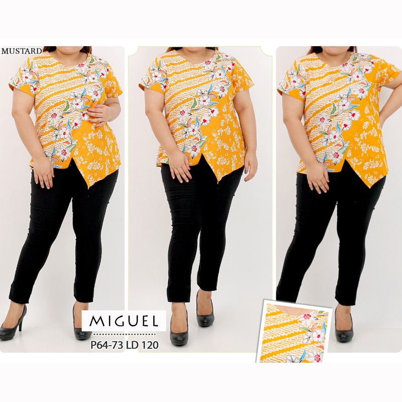 Evercloth Miguel Atasan Batik Wanita Motif Bunga Blouse Batik Perempuan Baju Batik Cewek / BV / MIX
