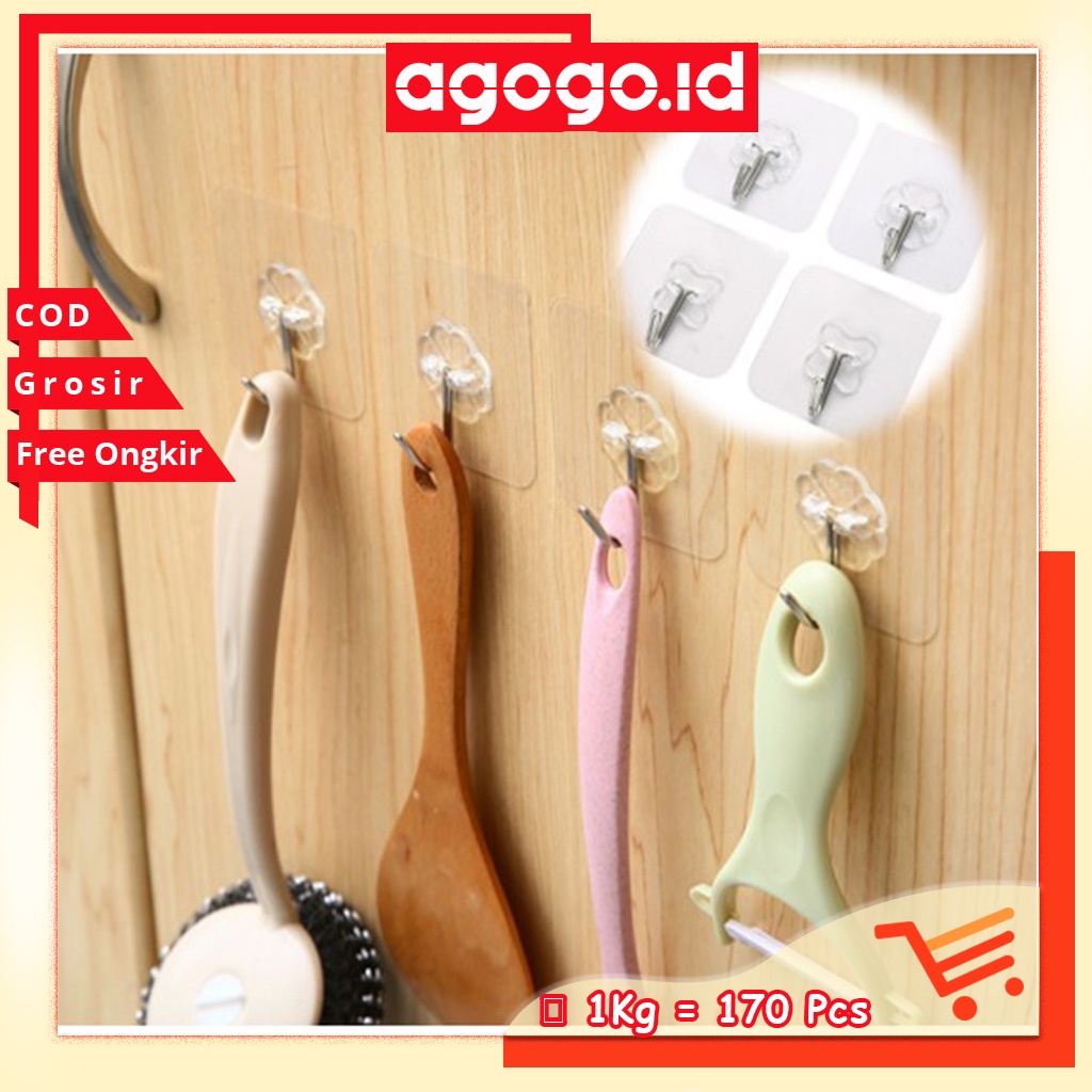 AGG-264 Gantungan Tempelan Dinding Transparan Magic Hanger Hook Kuat Tahan Murah COD