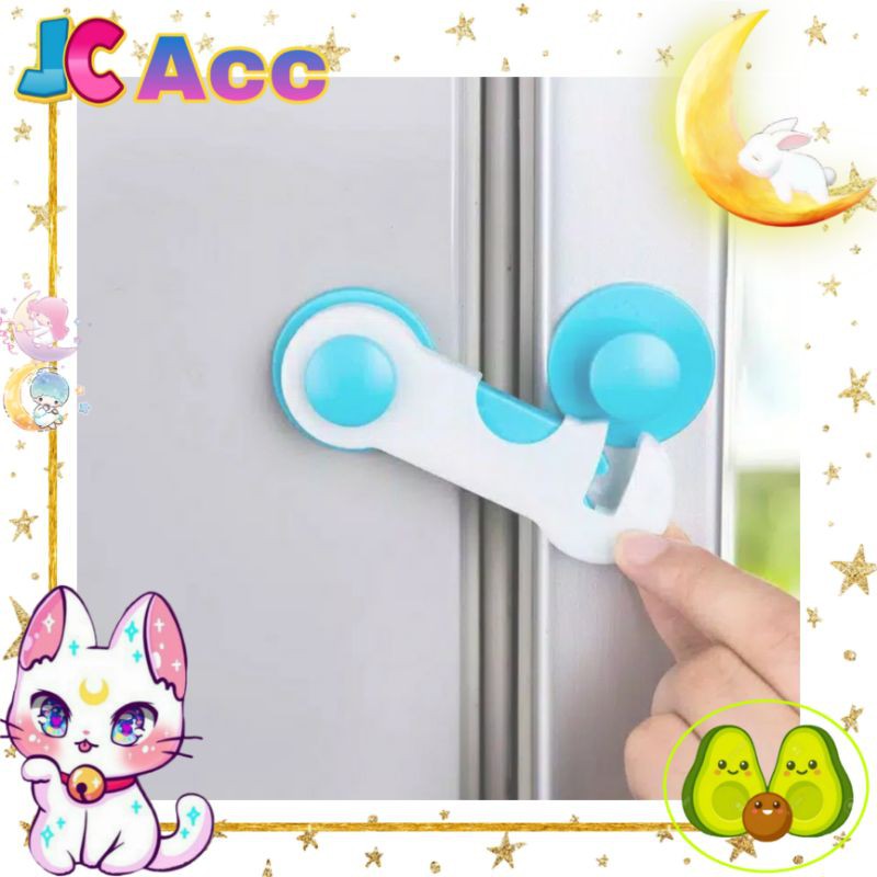 JC ACC Pengaman Laci Buka Tutup Pengait Laci Safety Bayi Pengaman Pintu Lemari Furnitur