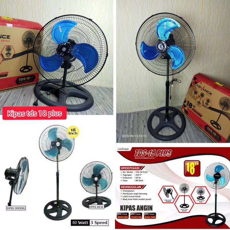 KIPAS ANGIN 3IN1 TDS 18 PLUS ADVANCE BALING BESI 18"