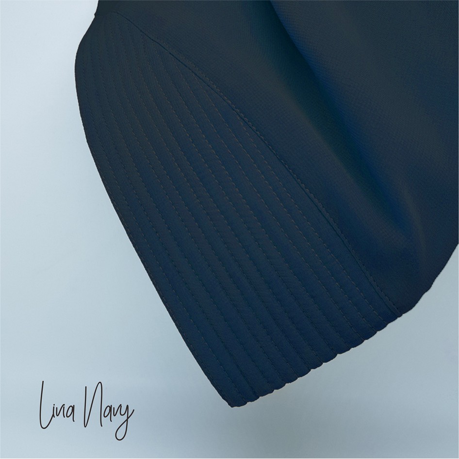 SALE Hijab Khimar livia alifa 2 layer oval / Jilbab 2 layer-Premium NAVY