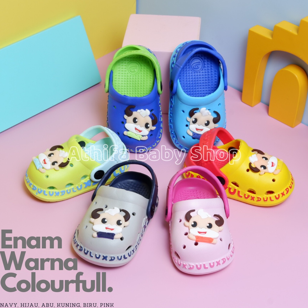 Sepatu Sandal Anak Baim  Laki Lelaki Perempuan Usia 6 Bulan 1 2 3 Tahun Karakter Sendal Gunung Karet Balita Prewalker Bayi Cewek Cowok -Dulux358e-