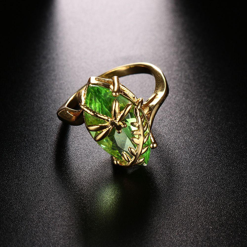 Cincin LILY Capung Mewah Wanita Tunangan Isi Emas 18K