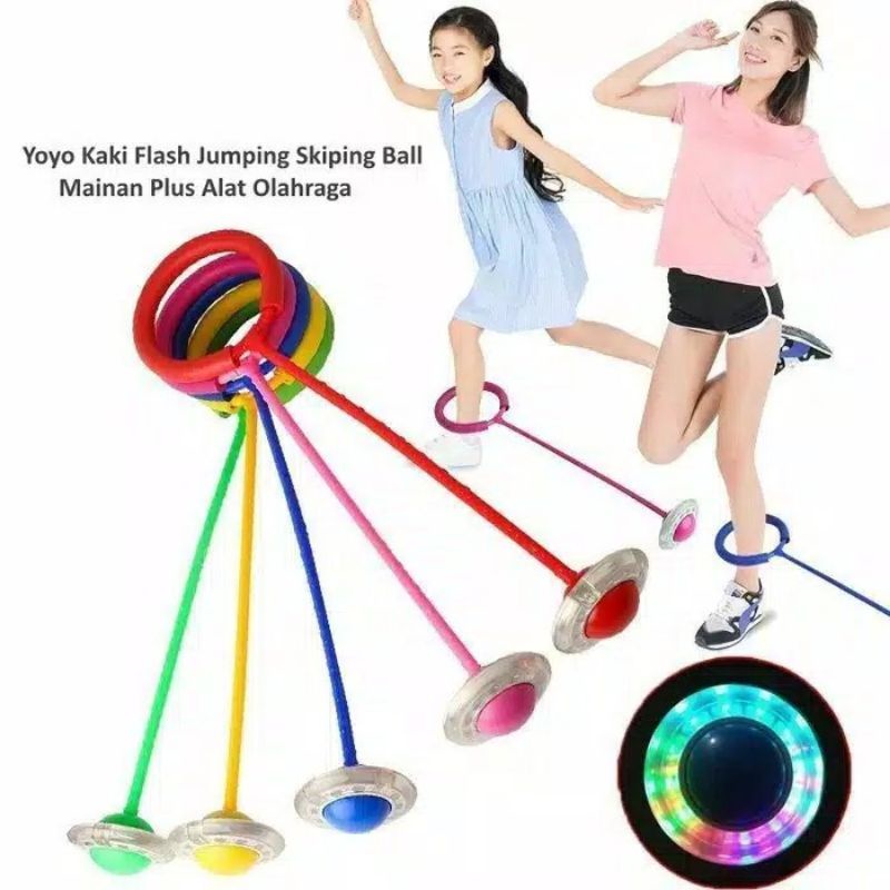 Mainan Hulahup Kaki Lampu Nyala Hula Hoop Jumpball Yoyo Flash Jump LED