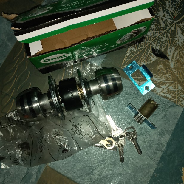 Kunci Pintu Kamar Mandi Bulat Onat / Tarikan Gagang Handle Putar Stainless