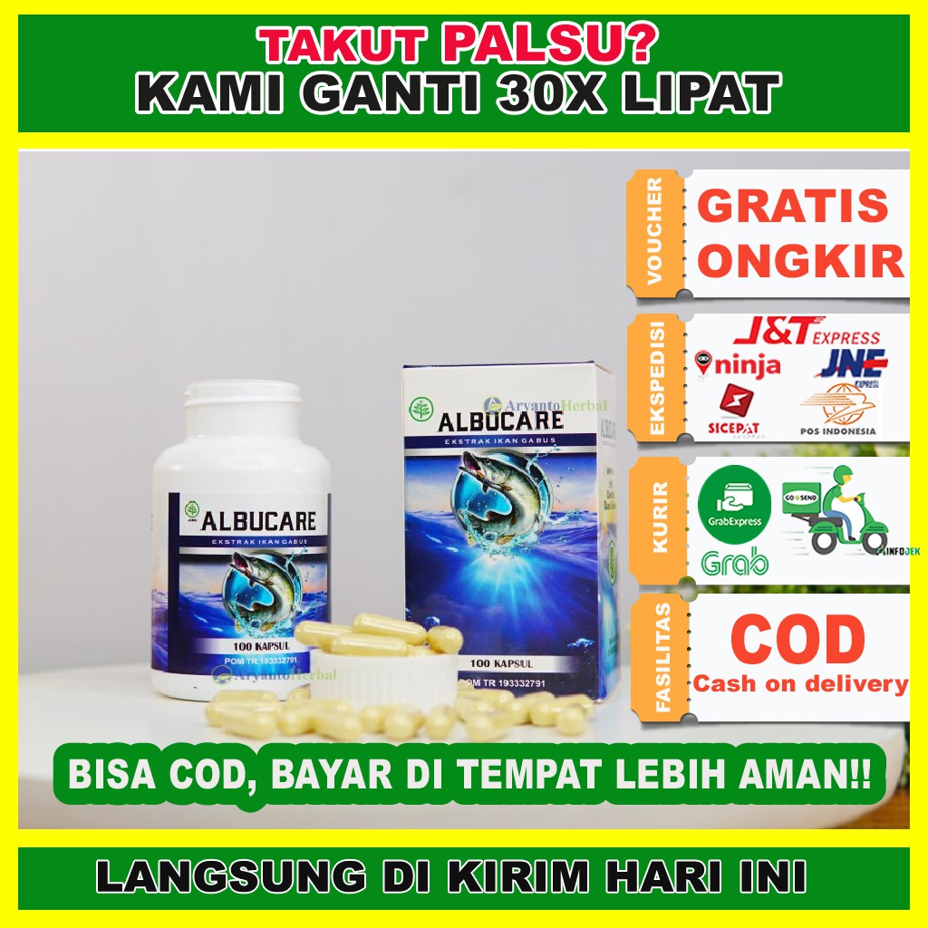 

Obat Radang Ginjal, Obat Batu Empedu - Albucare Kapsul Herbal Ekstrak Ikan Gabus
