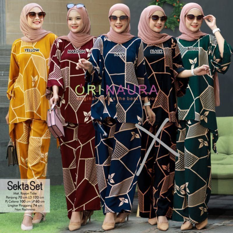 NEW ARRIVAL ONE SET RAYON/Setelan Waka Polka Jumbo Sintia Set Ori Naura/Setelan Waka Detta Set Ori N