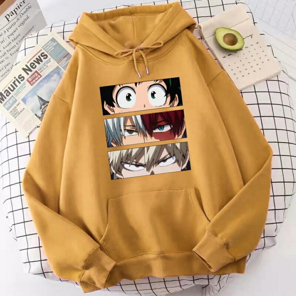 Hoodie Boku No Hero Academia Pria Oversize Korean Style Jaket Sweater Anime Figure My Hero