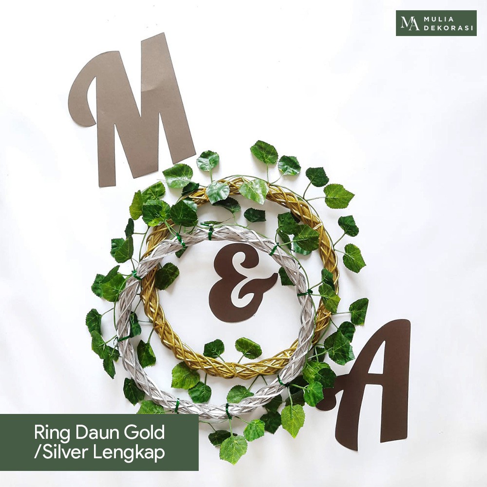 Lingkaran Rotan Dekorasi Ring Rotan Silver Gold Backdrop Custom Lengkap Wedding Lamaran Aqiqah Natal