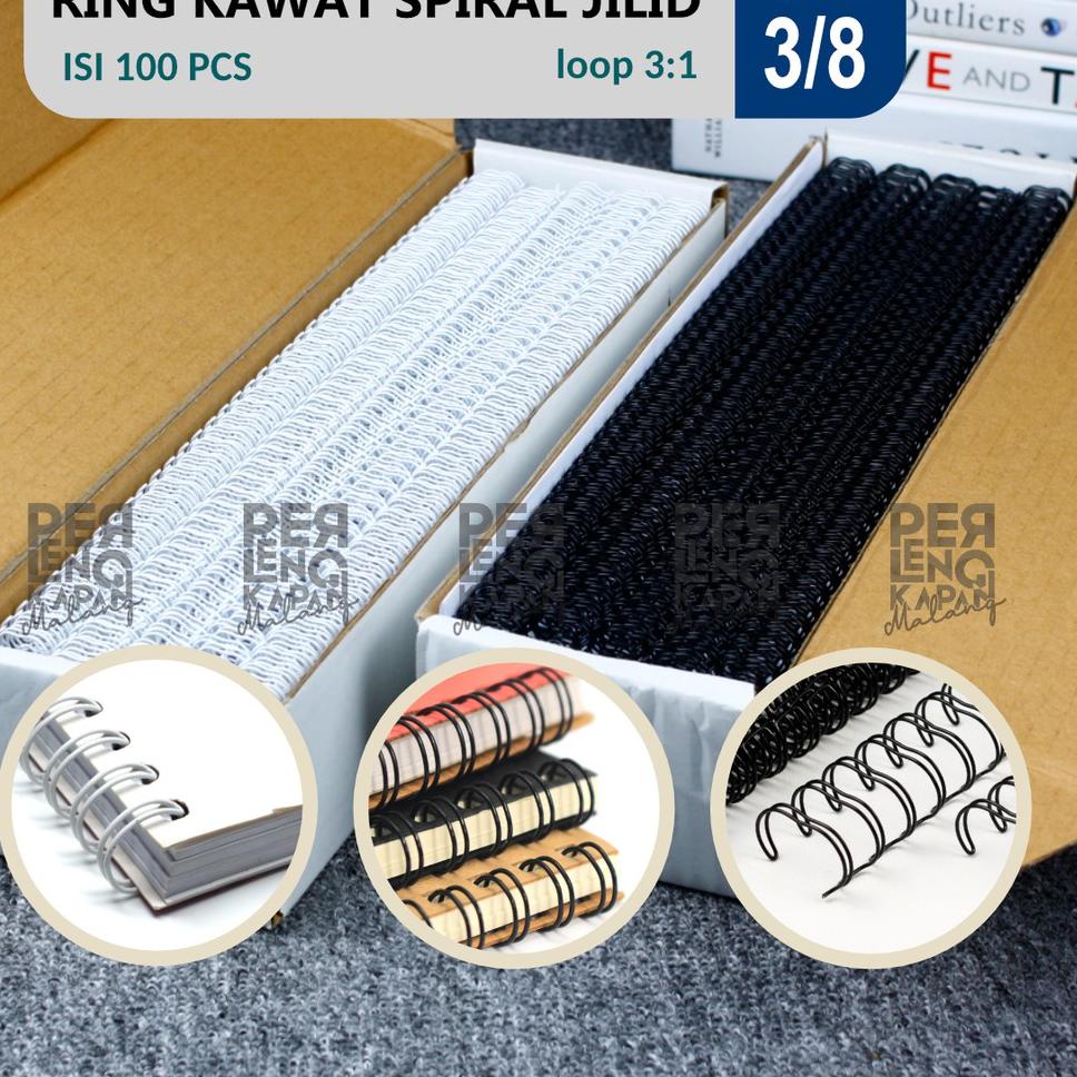 

[KeQ㊑] Ring Kawat Spiral Jilid 3/8 F4 Atau A4 Spiral Wire 3:1 38 Atau 35 Lobang ||Murah Banget