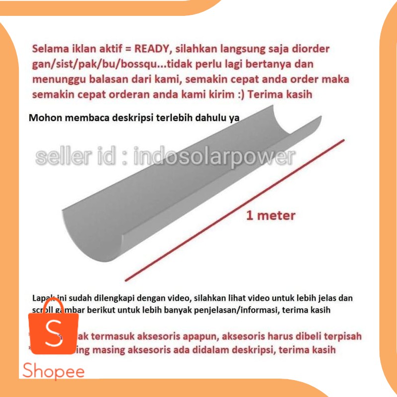 Jual tools LANGGENG per meter talang air PVC 6" 6 inch setengah Lingkaran R Diskon