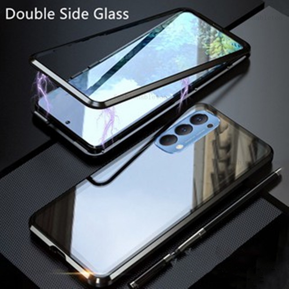 oppo reno 4 pro 4f 4z reno4 pro 4g 5g double sided tempered glass phone case magnetic metal flip har