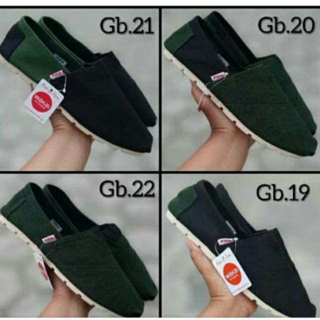 (BISA COD) WAKAI SLIP ON  PRIA WANITA ARMY TERLARIS