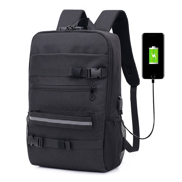 TAS RANSEL PRIA KANVAS BACKPACK BESAR USB PORT CHARGER ALCAN TA544B5 HITAM COWOK GENDONG PUNGGUNG KULIAH MURAH KERJA SEKOLAH KEKINIAN IMPORT BATAM PREMIUM