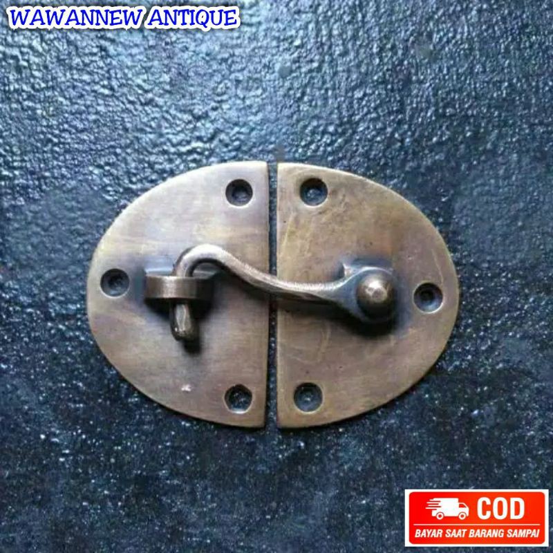 Kunci Pengait Kanan / latch Kuningan - Oval Latch With Hook