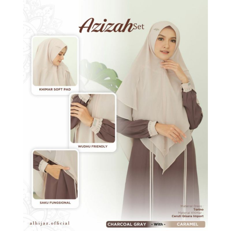 Ready Stock Dress set gamis syari Azizah by Alhijaz