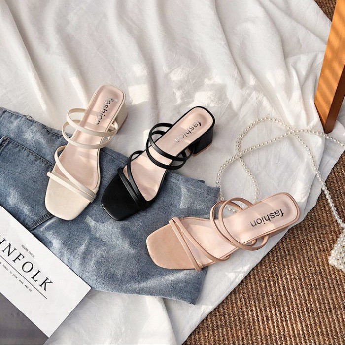 RYX - Strap Thick Sepatu Hak Musim Panas Fashion Casual - Ori Import