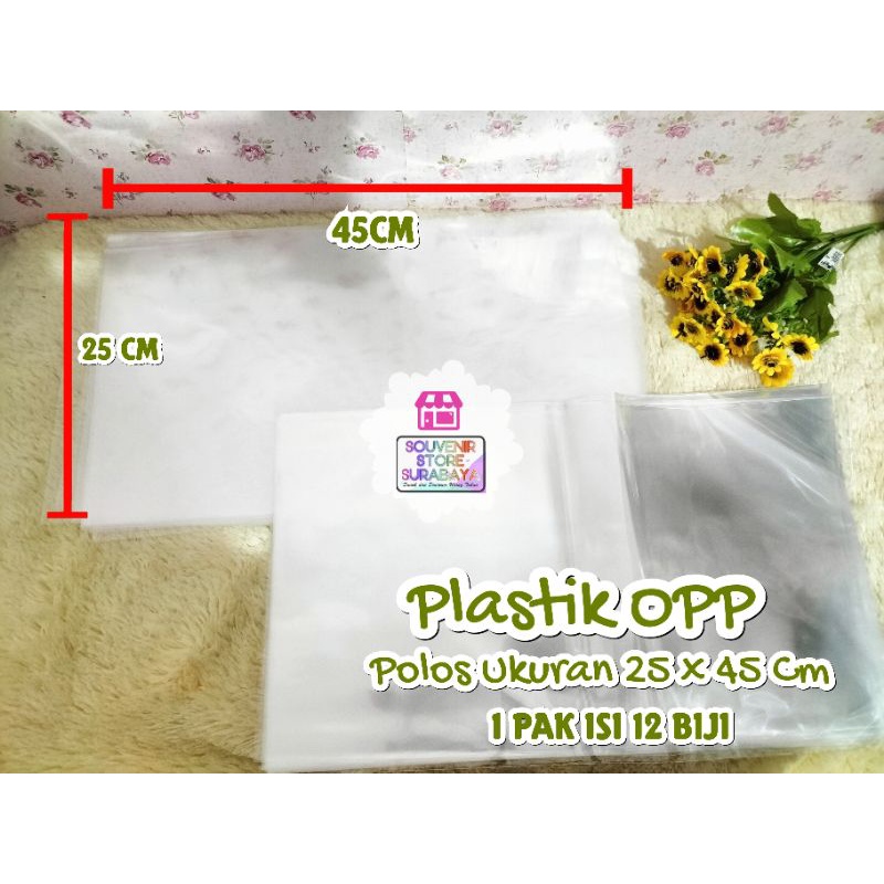 Plastik OPP Polos Ukuran 25 x 45 Cm || Plastik Polos 25 cm || OPP polos || Plastik Souvenir