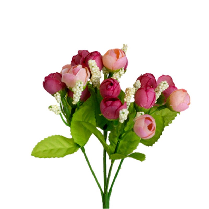BUNGA PLASTIK MAWAR KUNCUP HIAS ARTIFICIAL B8033 DEKORASI BUNGA ARTIFICIAL  MURAH IMPORT ROSE MINI