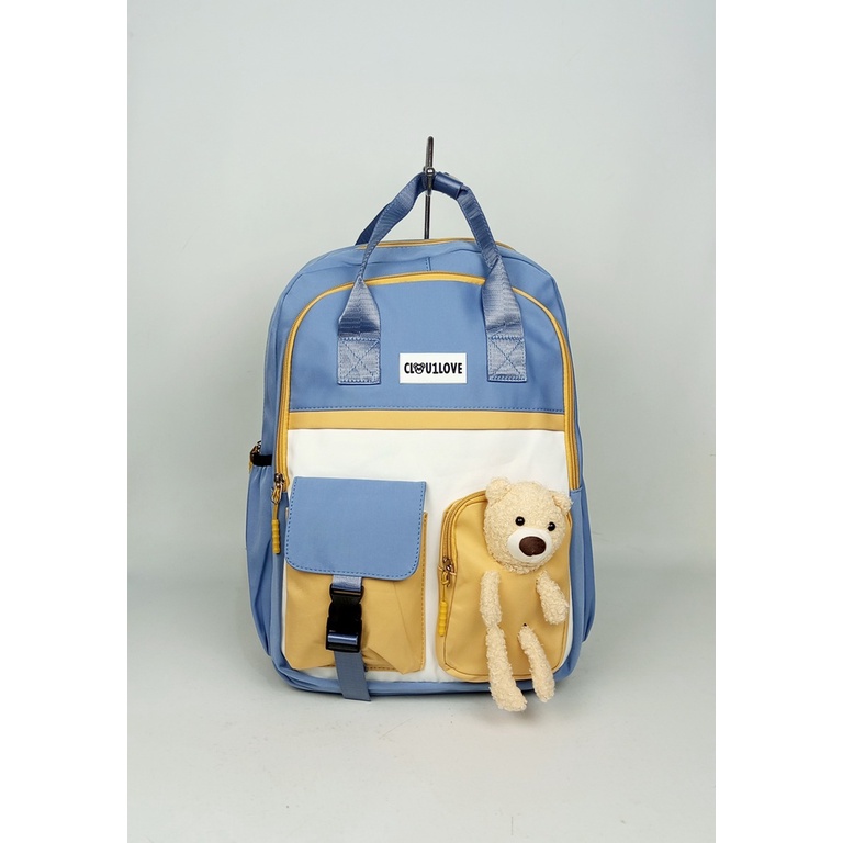 STANDARD MATERIAL / TAS KOREA FASHION / RANSEL KOREA TRENDY / TAS KOREA IMPORT/ RANSEL KOREA SEKOLAH / TAS SEKOLAH KOREA / TAS KOREAN / RANSEL SEKOLAH CEWEK FREE PIN BROSS + BONEKA TERMURAH!