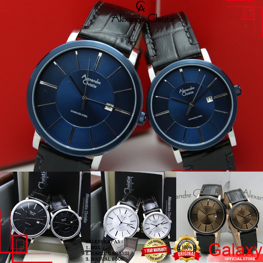 Premium (RRW) ALEXANDER CHRISTIE COUPLE ORIGINAL JAM COUPLE ALEXANDRE CHRISTIE JAM TANGAN ALEXANDER