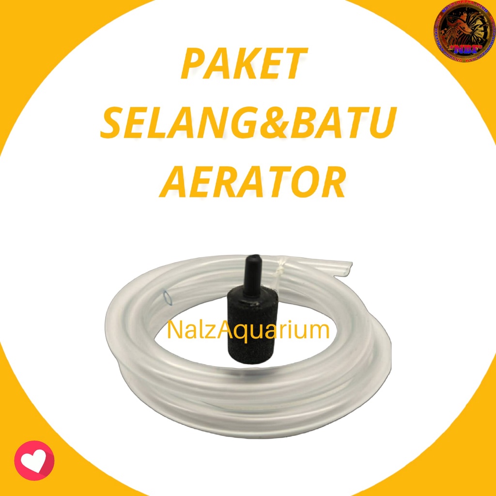 PAKET Selang Aerator & Batu Aerator / AirStone Bulat