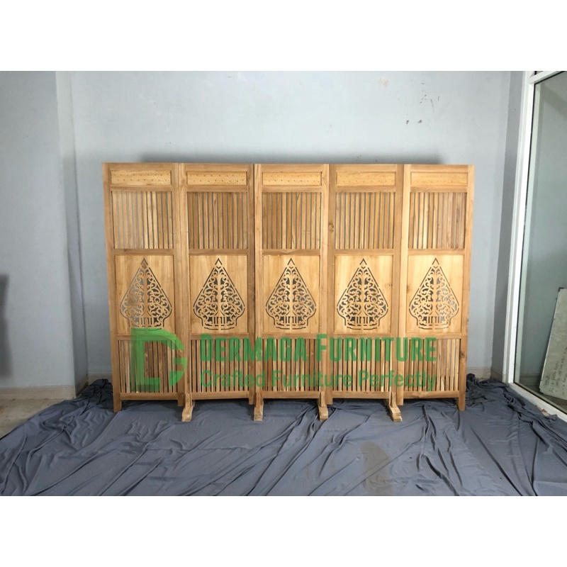 SKETSEL MOTIF KELIR 5 PINTU KAYU JATI  SOFA KURSI PELAMINAN DEKORASI TERAS RUMAH MAKAN CAFE VILA HOT