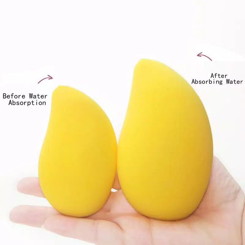 Mango sponge spons makeup beauty blender bentuk mangga/ egg drop beauty blender/ cross section