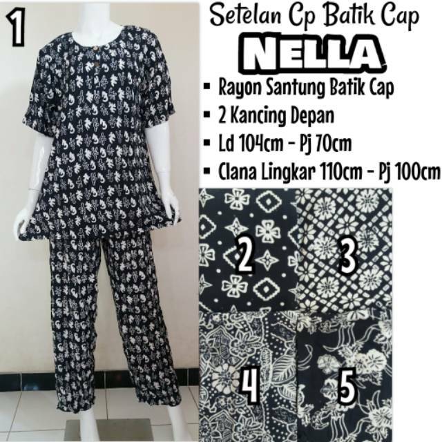 Setelan Babydoll Piyama Batik Cap Celana Panjang  Shopee 