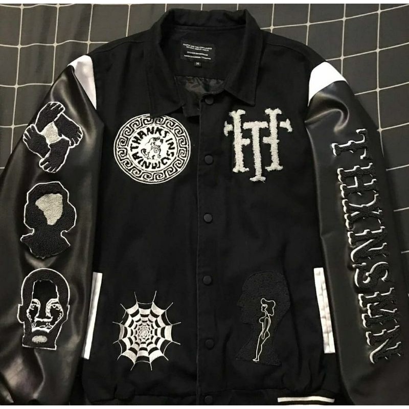 Varsity Jacket Thanksinsomnia Shreder Black