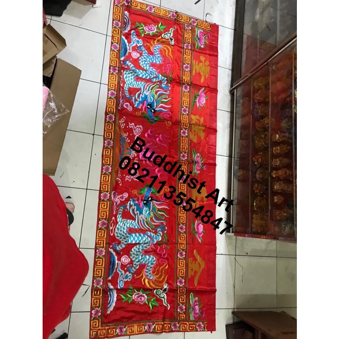 Towi Meja Altar - Towi Kain Meja Sembahyang Altar Motif Naga 2,7 Meter