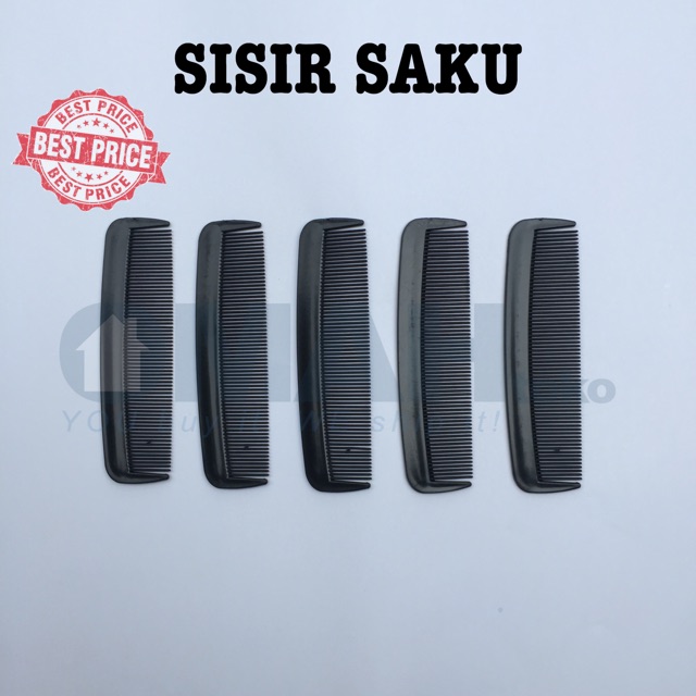 (MINIMAL 72 pcs) Sisir Saku / Sisir Pomade / Pocket Comb Polos Warna Hitam Grosir