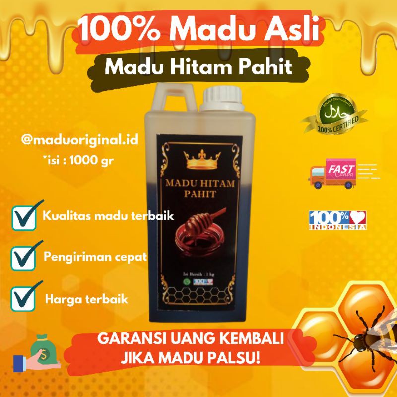

madu hitam pahit asli murni hutan baduy trigona multiflora pramuka herbal