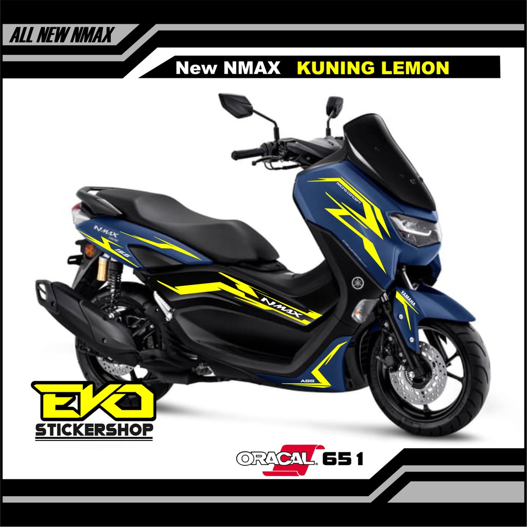 STIKER ALL NEW NMAX BIRU CUTTING STICKER KUNING LEMON DAN PUTIH