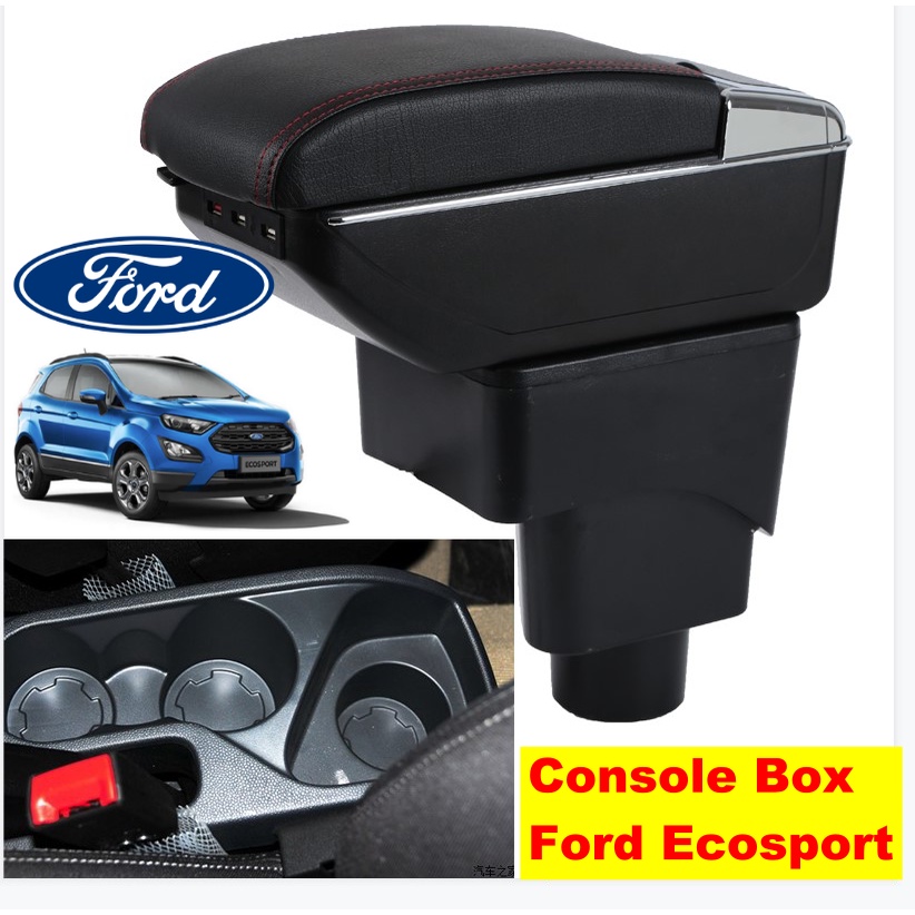 Armrest Console Box FORD ECOSPORT Kotak Alas Lengan dual stack 7 Port USB Charger