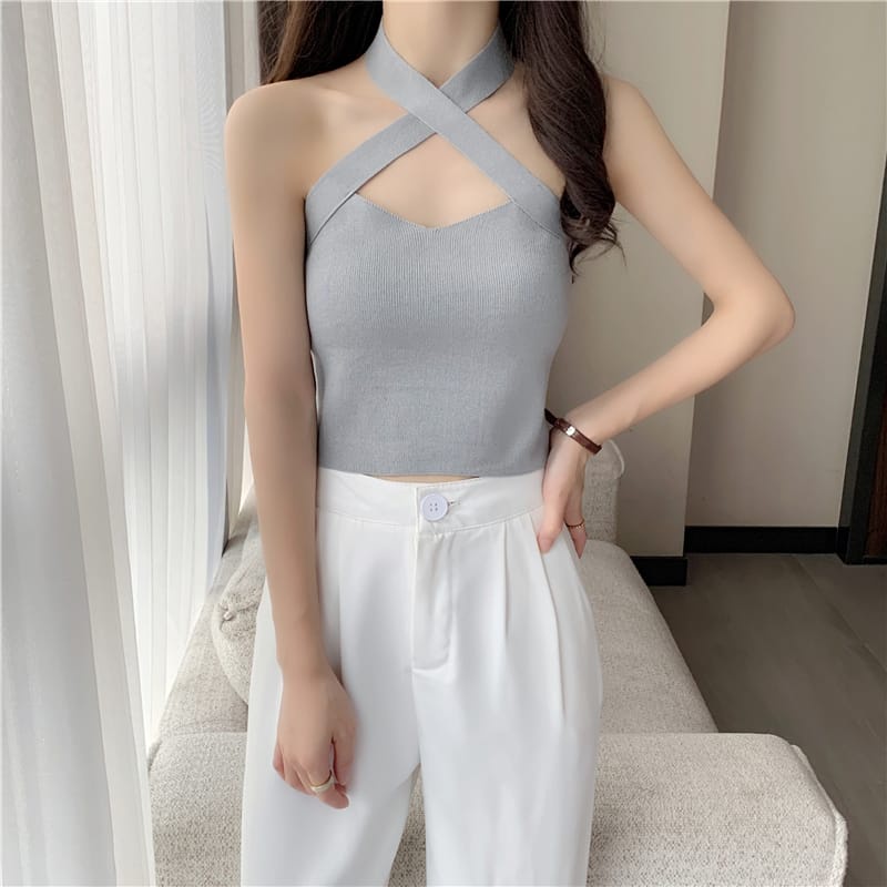 HUES.ID Maddie Tank Top Crop Stylish Wanita 4065