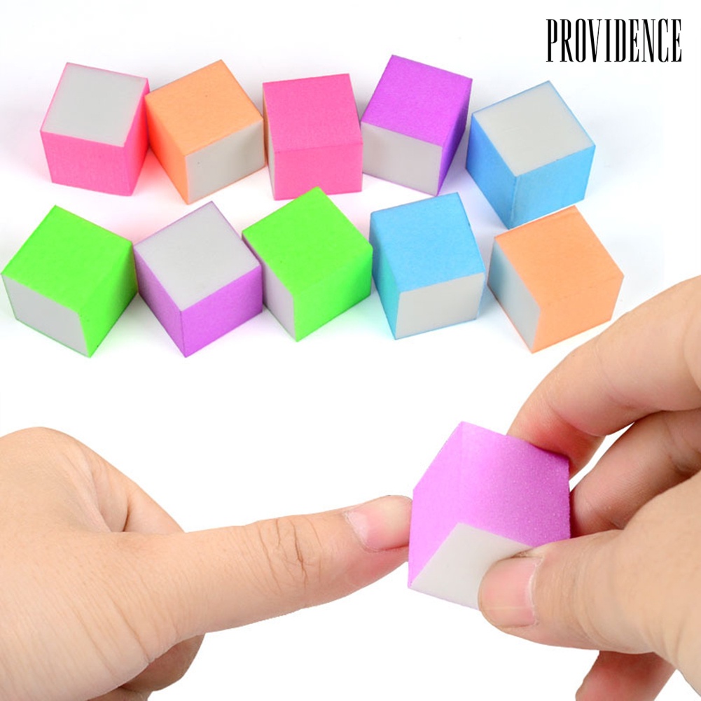 Providence 10pcs Spons Kikir Kuku Bentuk Kotak Untuk Manicure