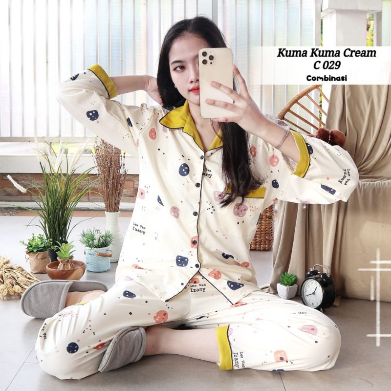 baju tidur piyama dewasa LENGAN PANJANG L muat bb 55 kg setelan piyama baju tidur