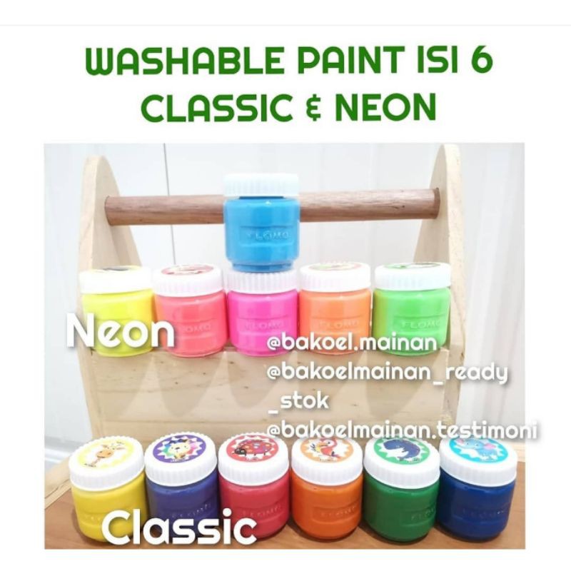 

Flomo Washable Paint Cat Air bilas Air / Cat warna anak mudah dicuci washable