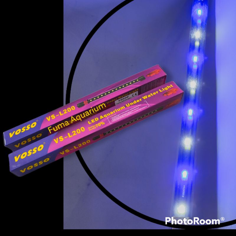 Lampu Celup Aquarium T4 COSMO/VOSSO VS-L200 nyala Putih Biru 20cm 1.4 watt