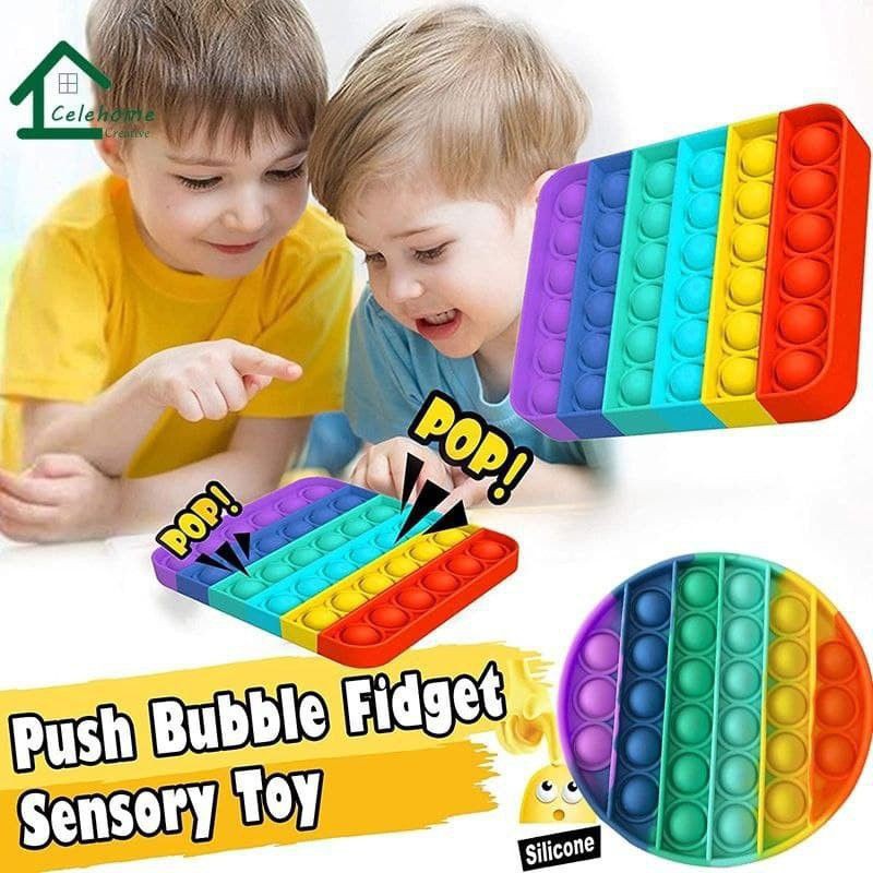 push pop it murah fidget toy rainbow mainan anak  bubble sensory toys stress reliever