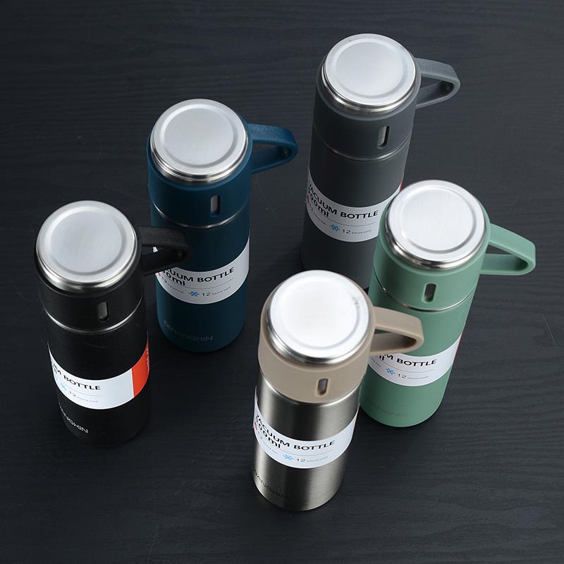 OKK Botol Termos Cangkir Set Premium Termos Elegan Simple Air Minum Tahan panas 500ML Vacuum Flask - Thermos Vakum Bisnis