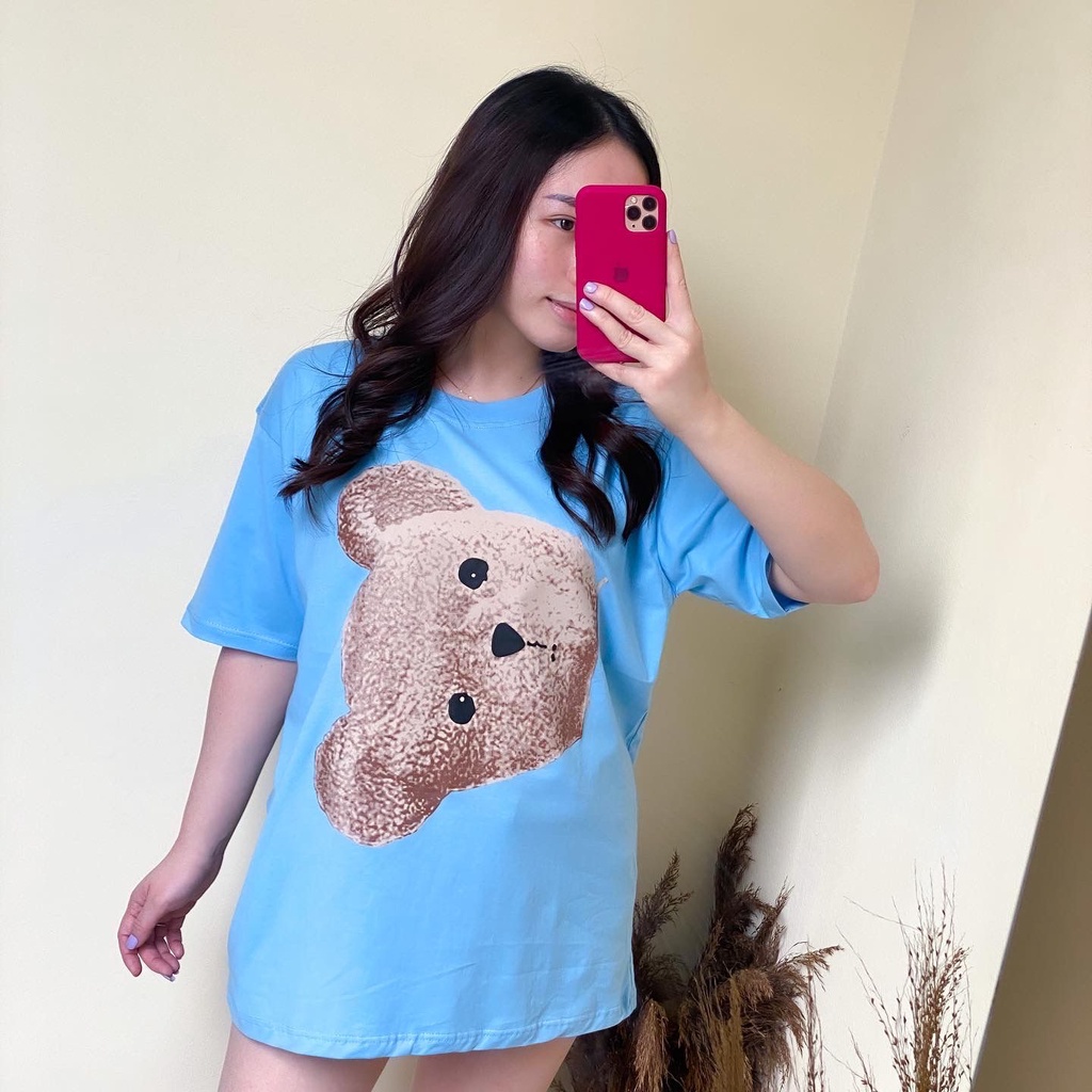 Kaos Wanita Oversized Lengan Pendek Bahan Cotton Combed 30s