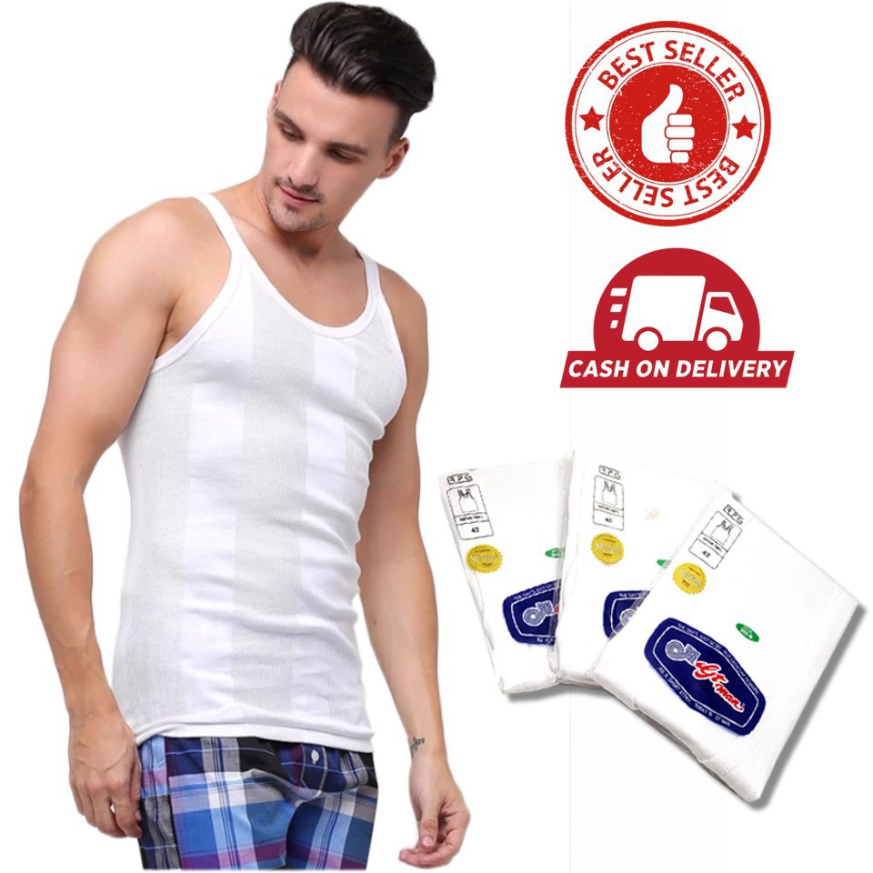 1 Pcs Kaos Dalam GT Man - Singlet Pakaian Dalam Pria Dewasa - Warna Putih